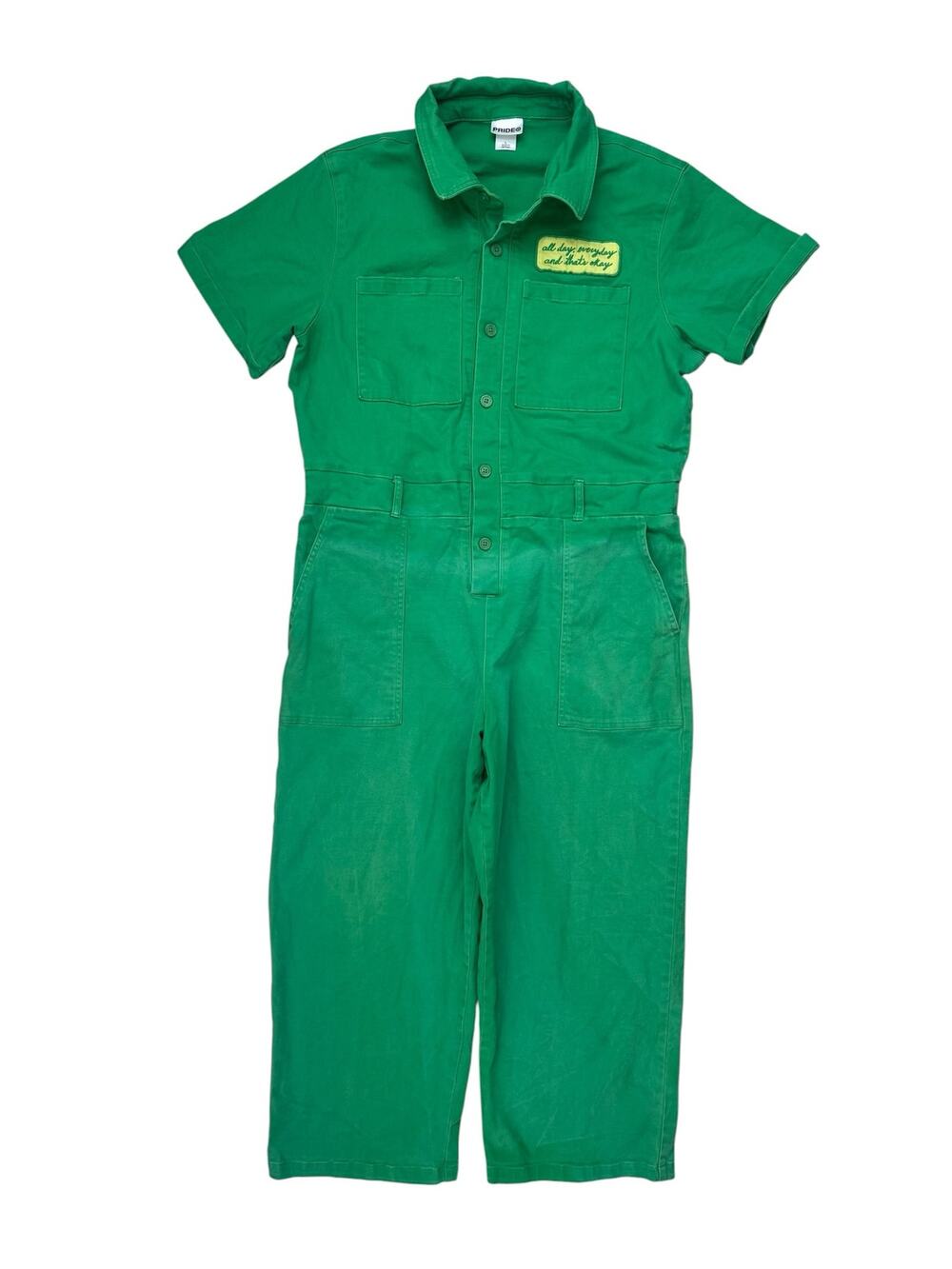 Pride Gay All Day Green Jumpsuit Size Large Unisex Cotton Stretch That’s Ok